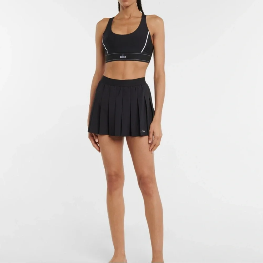 ALO Yoga Black Varsity Tennis Skirt